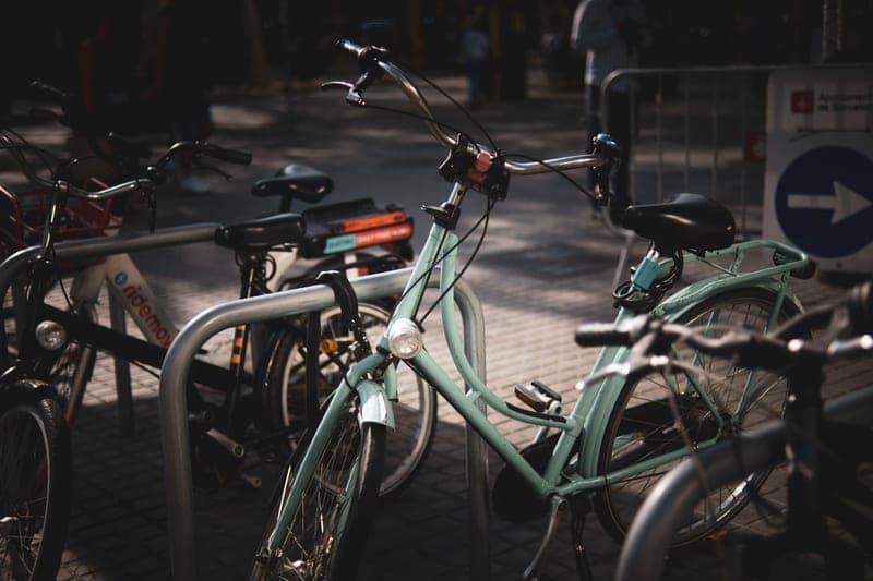 Representative photo of a roof-mounted bike carrier holding a bicycle upright